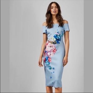 Ted Baker Bakerhaily Floral Off the Shoulder Dress